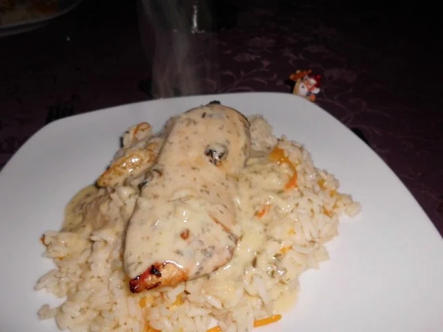 Rezept: Marinierte Hähnchenbrust auf Orangenreis>> Bild Nr. 2 Marinierte Hähnchenbrust auf Orangenreis>> - Rezept - Bild Nr. 2