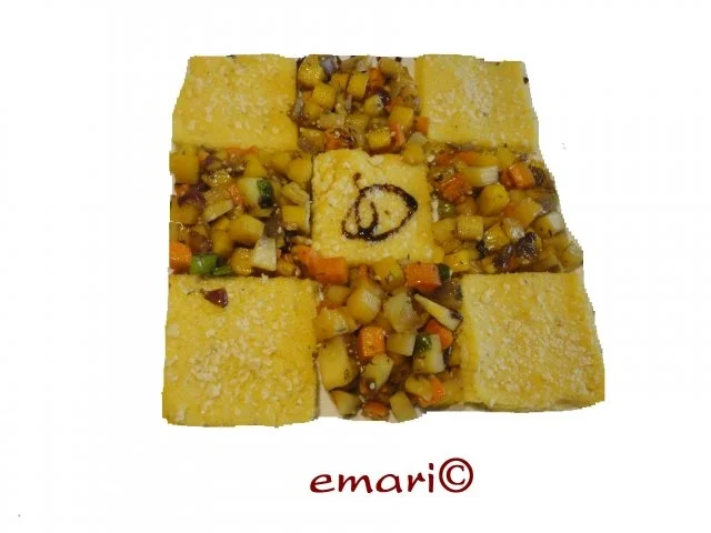 Polenta Schnitten gebacken - Rezept