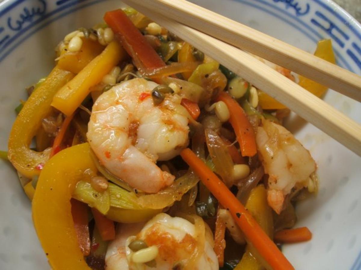 Fisch: Asiatische Garnelenpfanne - Rezept - kochbar.de