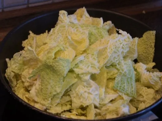 Rezept: Fischstäbchen mit Sahnewirsing und Sellerie-Kartoffelstampf Bild Nr. 5 Fischstäbchen mit Sahnewirsing und Sellerie-Kartoffelstampf - Rezept - Bild Nr. 5