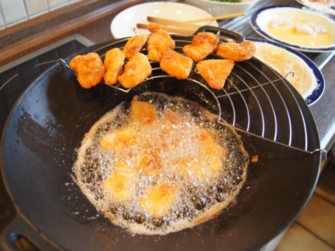 Chicken Nuggets mit Wokgemüse süß-sauer und Reis - einfach - von MausVoh