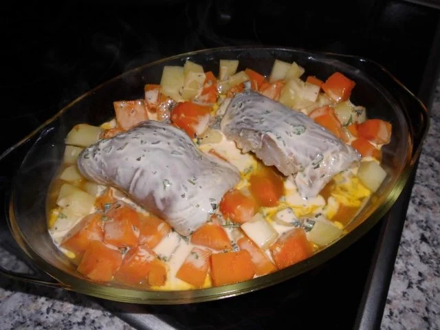 Gekräuterter Seelachs auf Kürbis-Kartoffel-Bett>> - Rezept - Bild Nr. 6