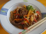 Rindfleisch-Nudel-Wok - Rezept