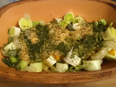 forelle auf porreebett im römertopf - Rezept - Bild Nr. 11