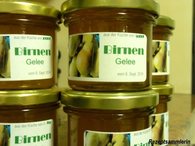 M+G:   BIRNENGELEE - Rezept