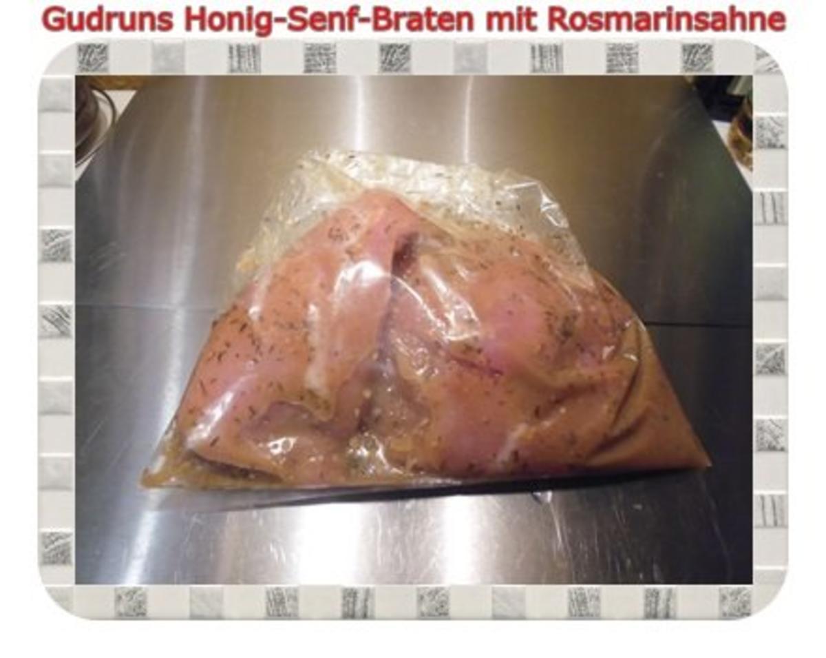 Geflügel: Honig-Senf-Braten mit Rosmarinsahne - Rezept - Bild Nr. 6
