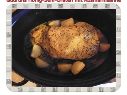 Geflügel: Honig-Senf-Braten mit Rosmarinsahne - Rezept - Bild Nr. 22