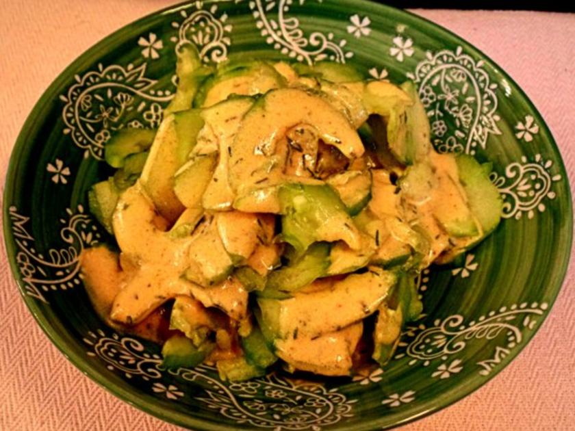 Gurkensalat mit Curry Senf Dressing - schnell &amp; einfach - von Sri_Devi