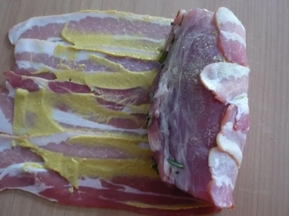 Rezept: Schweinefilet im Speckmantel mit Senf - Sahne -Sauce Bild Nr. 9 Schweinefilet im Speckmantel mit Senf - Sahne -Sauce - Rezept - Bild Nr. 9