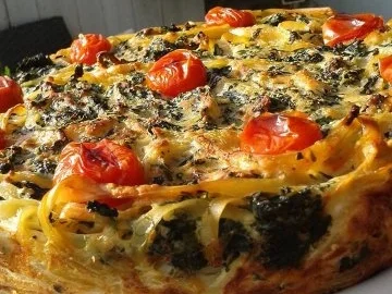 Rezept: Nudel-Torte mit Blattspinat. Bild Nr. 2 Nudel-Torte mit Blattspinat. - Rezept - Bild Nr. 2