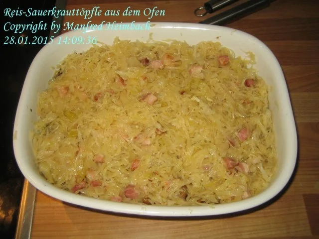 Aufgelaufenes – Reis-Sauerkrauttöpfle aus dem Ofen - Rezept - Bild Nr. 4