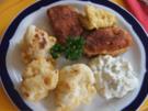 Putensteaks mit ausgebackenen Blumenkohl und Tatarska Omacka - Rezept