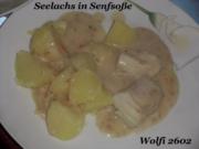 Fisch : Seelachs in Senfsoße - Rezept