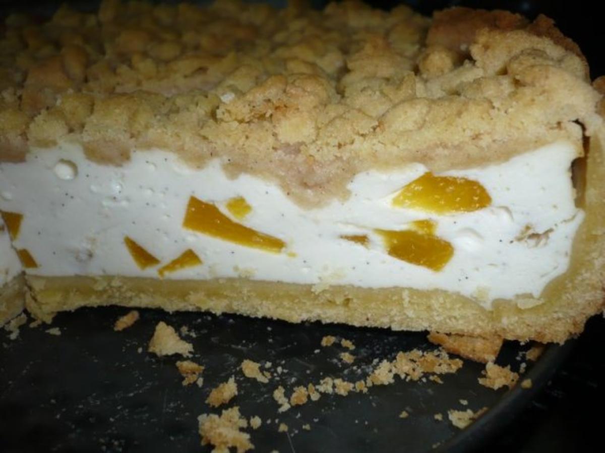 Vanille-Pfirsich-Quarkkuchen mit Streuseln - Rezept - Bild Nr. 7