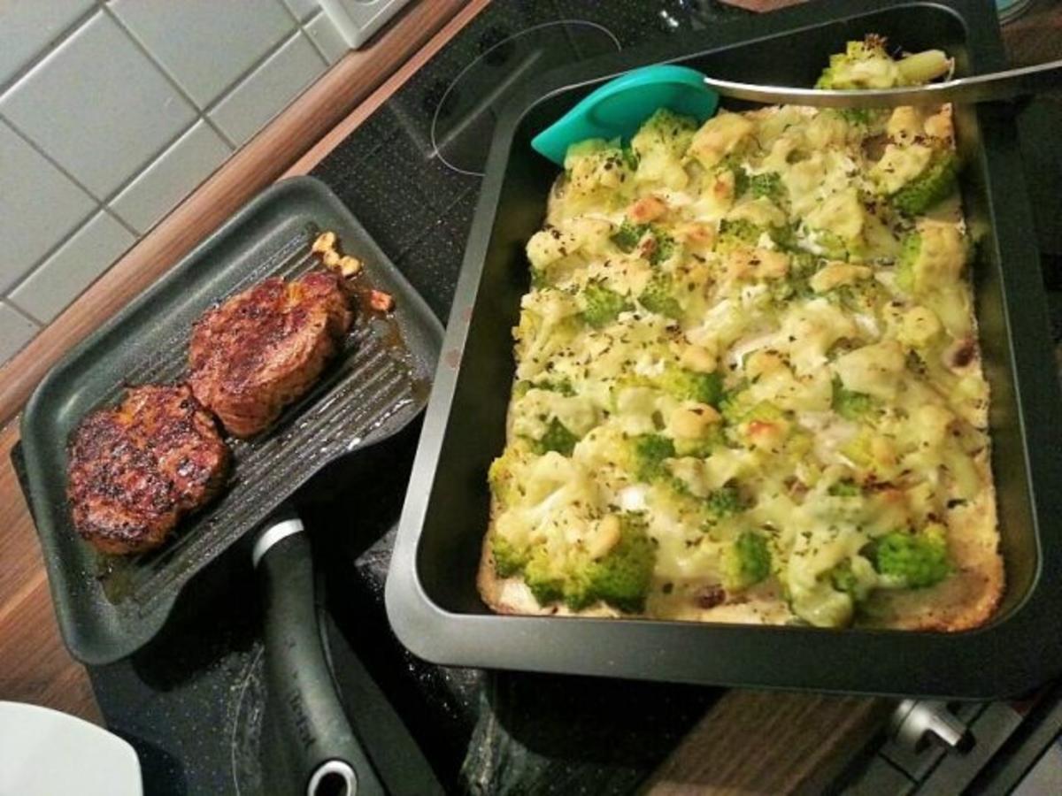 Bilder für Romanescogratin mit zartem Entrecôte - Rezept