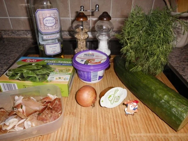 Gurken-Spinatsüppchen mit Schinkentopping>> - Rezept - Bild Nr. 2