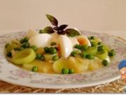 Lauch- Ananas-Erbsen Salat mit Eiern und  Joghurtsauce - Rezept