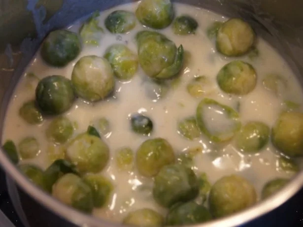 Kassler-Kotelett mit Rosenkohl, Röstzwiebeln und Möhren-Kartoffelstampf - Rezept - Bild Nr. 7