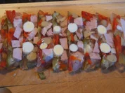 Rezept: Sülze mit Kassler-Kotelett, Wachteleiern und Gemüse Sülze mit Kassler-Kotelett, Wachteleiern und Gemüse - Rezept