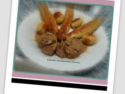 Panierter Chicoree mit Kalbsfilet und Steinpilzsauce - Rezept - Bild Nr. 5