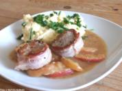 Schweinemedaillons in Apfelwein-Sauce mit Kartoffel-Frischkäse-Püree - Rezept