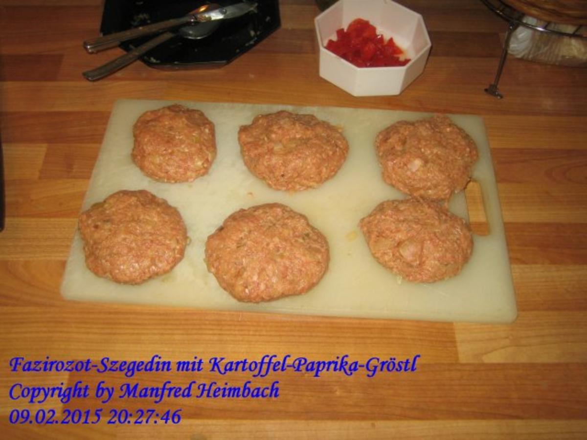 Fleisch – Fazirozot-Szegedin mit Kartoffel-Paprika-Gröstl - Rezept - Bild Nr. 4