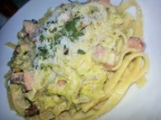 Rezept: Handgemachte Tagliatelle in Schinken-Chinakohlsauce Handgemachte Tagliatelle in Schinken-Chinakohlsauce - Rezept