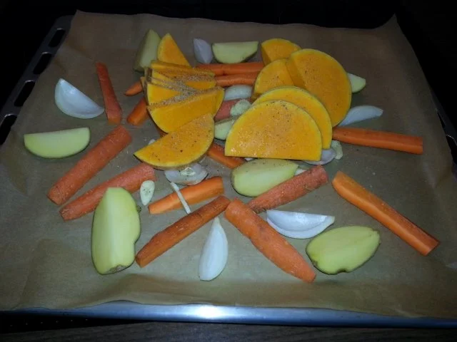 Karamellisiertes Blechgemüse meets Jagdwurst aus der Pfanne - Rezept - Bild Nr. 3