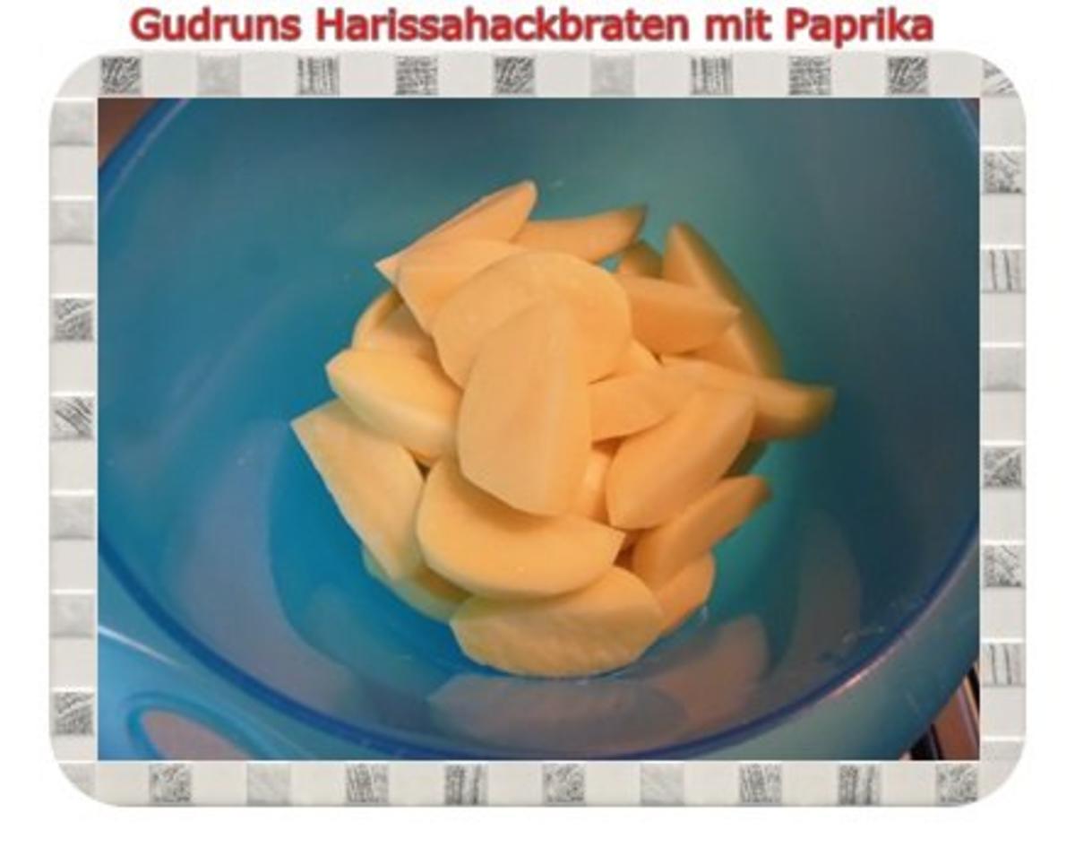 Hackfleisch: Dekus-Hackbraten mit Harissa-Tomatensoße und Cajunofenkartoffeln - Rezept - Bild Nr. 3