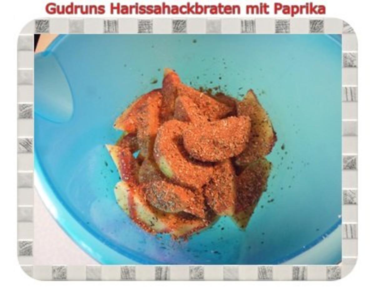 Hackfleisch: Dekus-Hackbraten mit Harissa-Tomatensoße und Cajunofenkartoffeln - Rezept - Bild Nr. 5