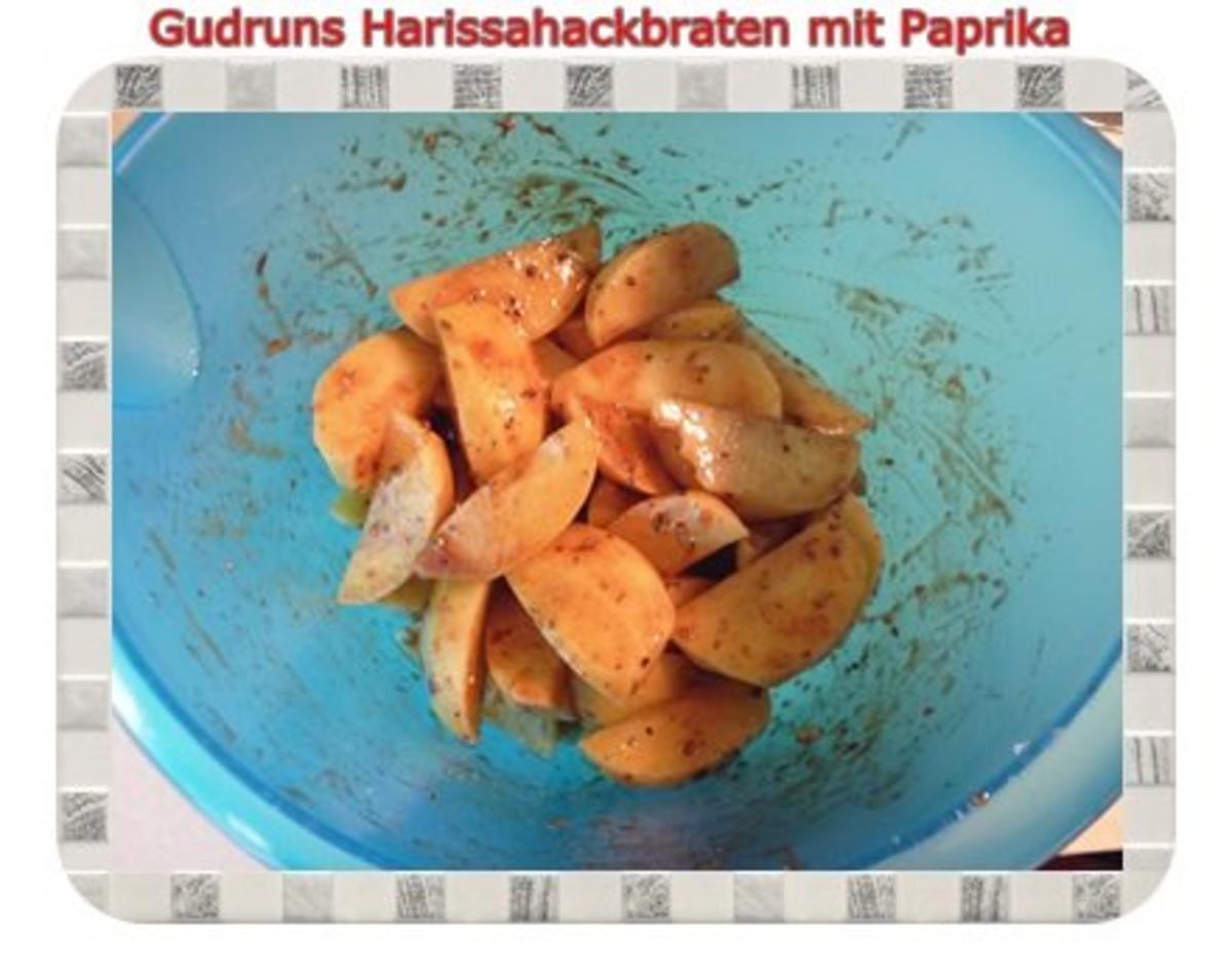 Hackfleisch: Dekus-Hackbraten mit Harissa-Tomatensoße und Cajunofenkartoffeln - Rezept - Bild Nr. 6