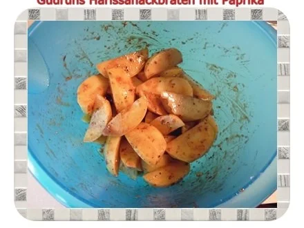 Hackfleisch: Dekus-Hackbraten mit Harissa-Tomatensoße und Cajunofenkartoffeln - Rezept - Bild Nr. 6