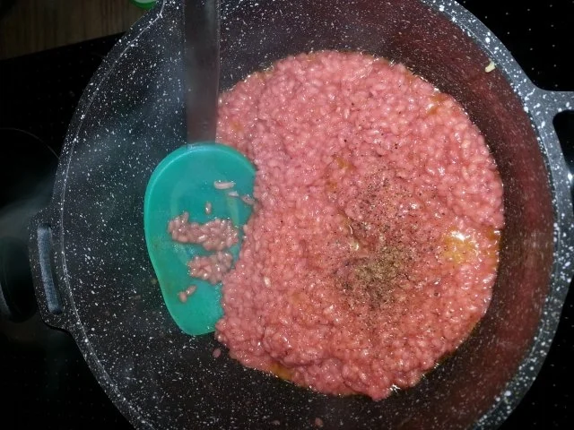 Rote Beete Risotto an gebackenen Wurzelgemüse und Schafskäse - Rezept - Bild Nr. 8