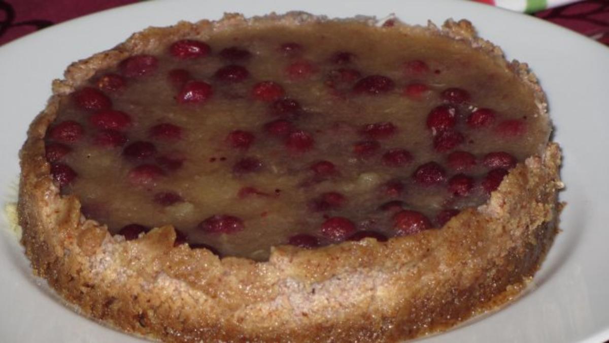 Bilder für Apfel-Cranberry Kuchen ohne backen - Rezept