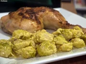 Rezept: Parmesan-Rosenkohl mit Hähnchenschenkeln Parmesan-Rosenkohl mit Hähnchenschenkeln - Rezept