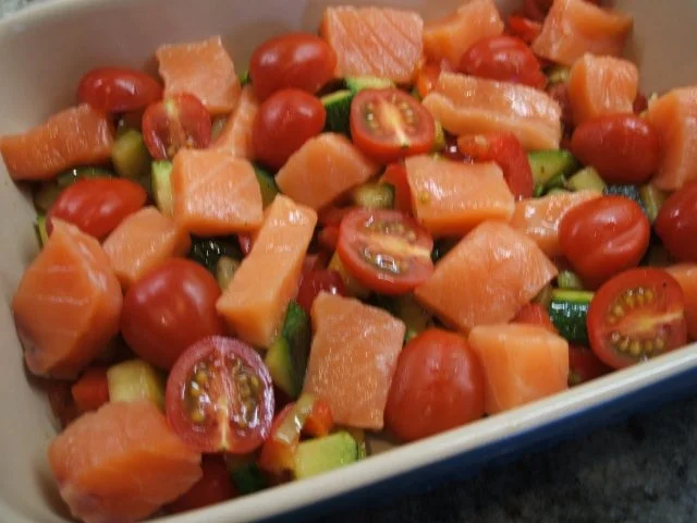 Rezept: Auflauf: Lachs-Gemüse-Auflauf Bild Nr. 4 Auflauf: Lachs-Gemüse-Auflauf - Rezept - Bild Nr. 4