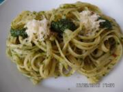 Linguine (Nudeln ) mit selbst gemachter Pesto - Rezept