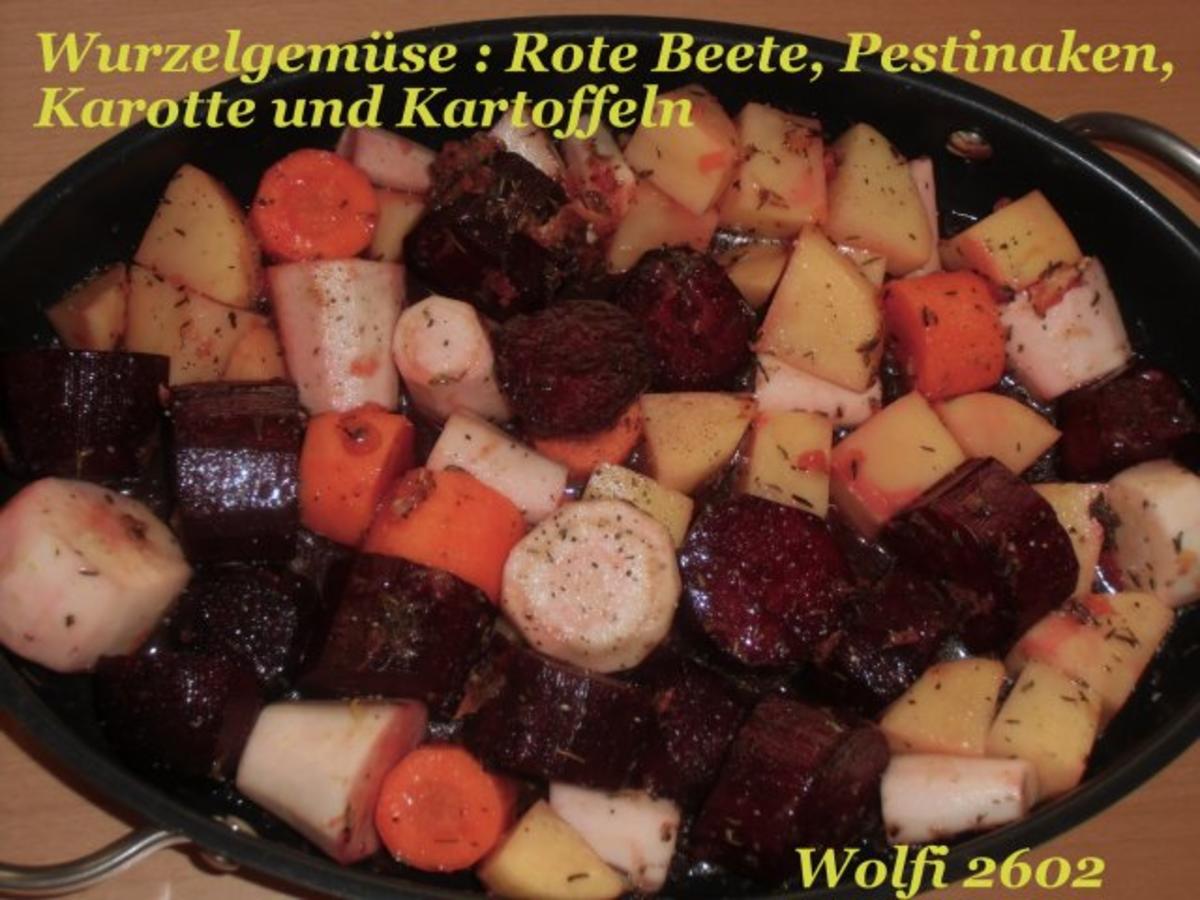 Gemüse : Ofengebackenes Gemüse "Pastinake, Karotte, Rote Beete, Kartoffel" Vegetarisch - Rezept - Bild Nr. 3