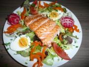 Abendessen : Gemischter Salat mit Lachs - Rezept