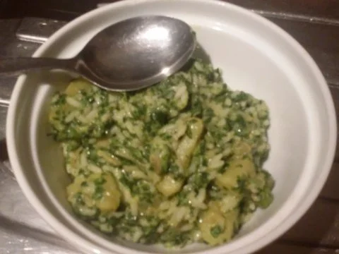 Spinatgericht mit Reis - Rezept