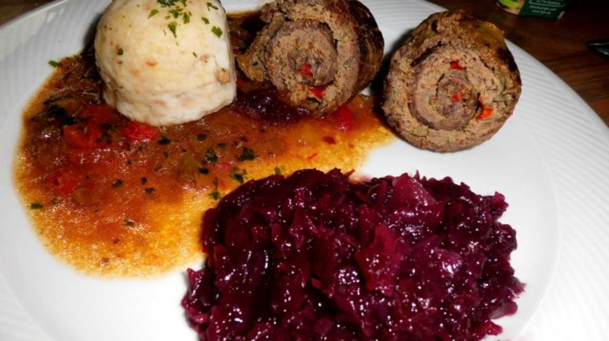 Bilder für rinderrouladen gefüllt mit hack und paprika Rezept