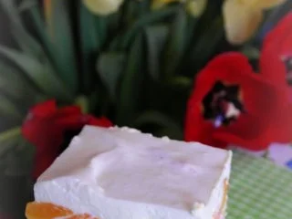 Blechkuchen: Zitronen-Götterspeise-Frischkäse-Mandarinen-Kuchen - Rezept