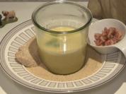 Cremige Kartoffelsuppe mit Krabben im Weckglas serviert - Rezept