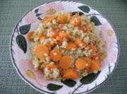 Karotten mit Knoblauch - Reis - Rezept