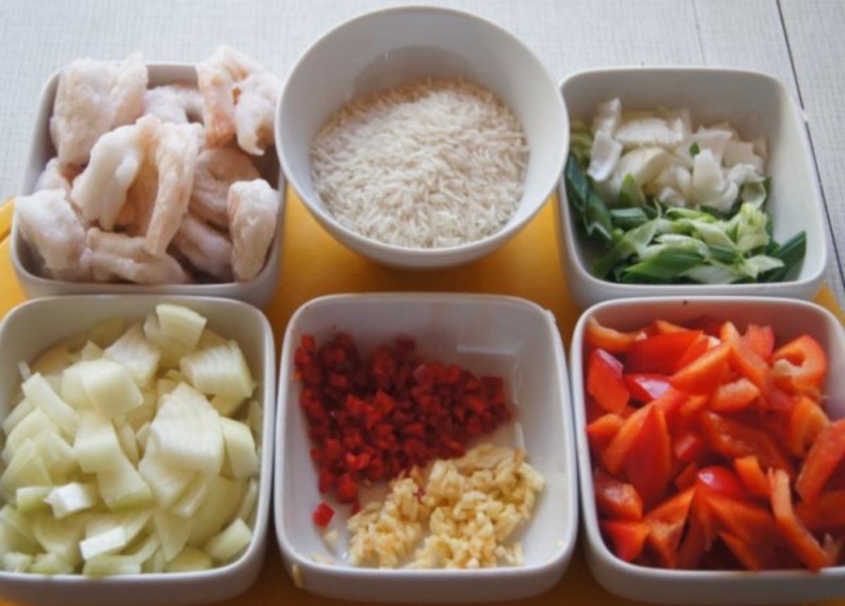 Garnelenwok mit Gemüse und Reis - Rezept - Bild Nr. 3