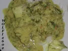 Rezept: Fisch : Kabeljau in Curry-Dill-Sauce gar ziehen lassen Fisch : Kabeljau in Curry-Dill-Sauce gar ziehen lassen - Rezept