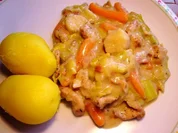 Geschnetzelte Hähnchenbrust im Lauchgemüse - Rezept