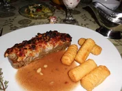 Rumpsteak mit Aprikosen-Käse-Kruste>> - Rezept