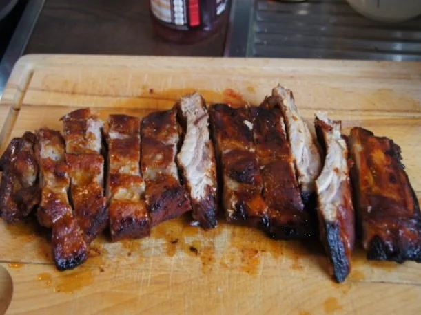 Rezept: Leiterchen mit Rotkohl, Sauce und Kartoffelklößen Bild Nr. 4 Leiterchen mit Rotkohl, Sauce und Kartoffelklößen - Rezept - Bild Nr. 4