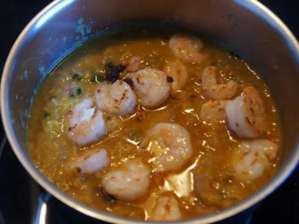 Rezept: Rote Linsen-Gemüse-Suppe mit Riesengarnelenschwänzen Bild Nr. 14 Rote Linsen-Gemüse-Suppe mit Riesengarnelenschwänzen - Rezept - Bild Nr. 14